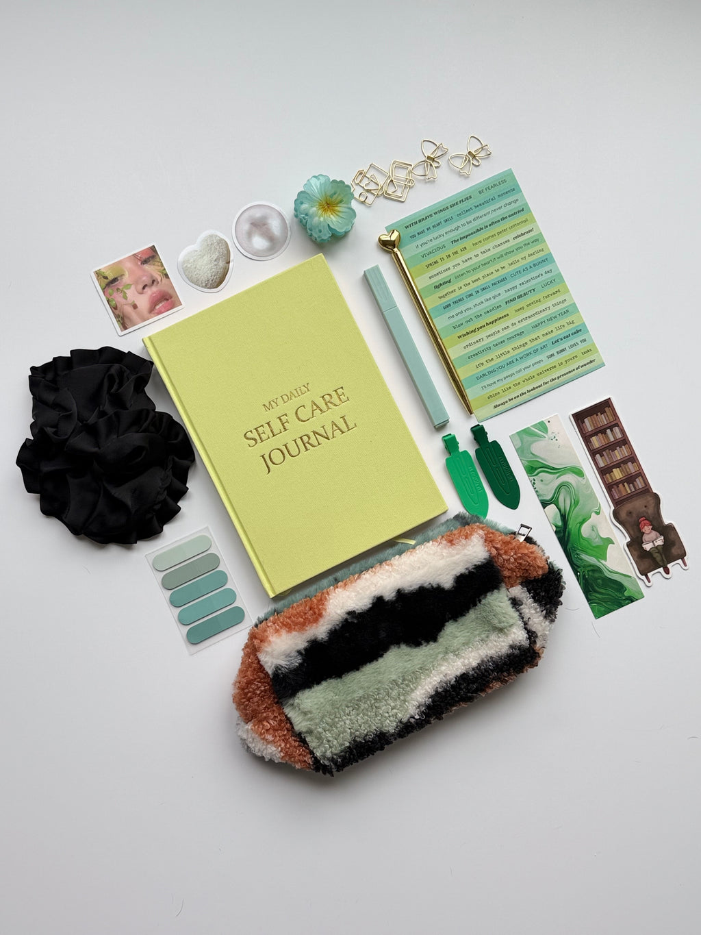 Mini Self-Care Journaling Set | Mindful Green Stationery Bundle 🌱✨