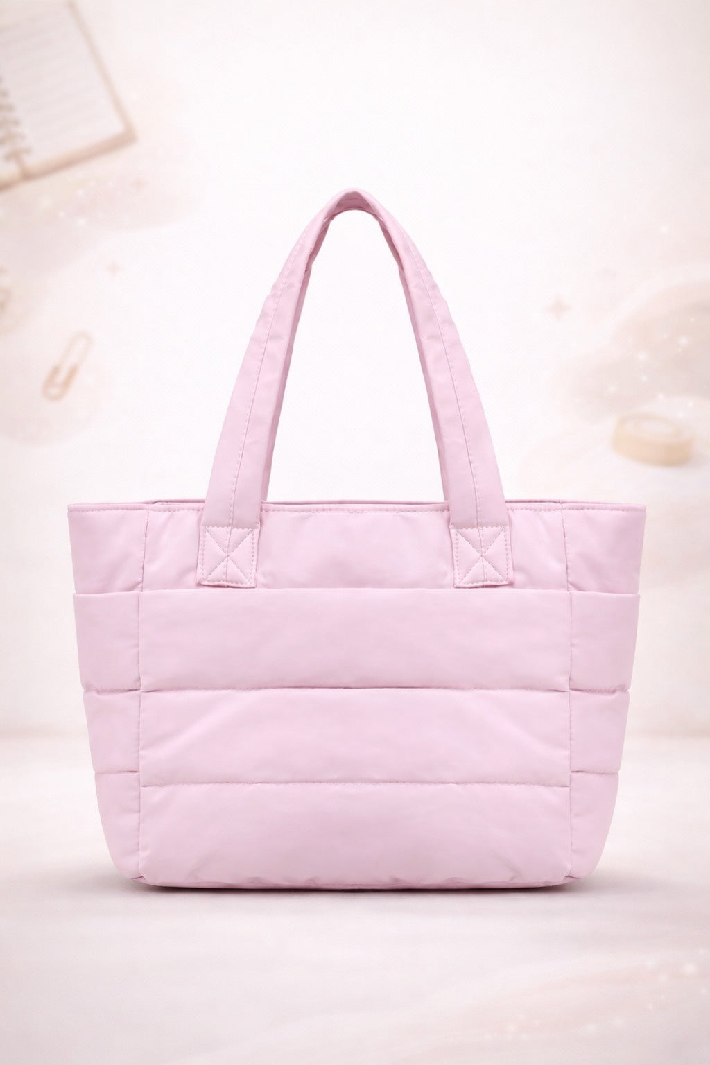 Quilted Daily Tote Bag — Pink 🎀