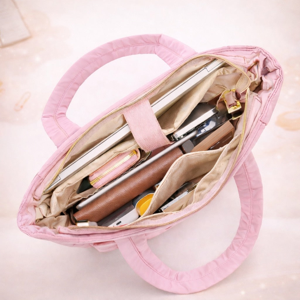 Quilted Daily Tote Bag — Pink 🎀
