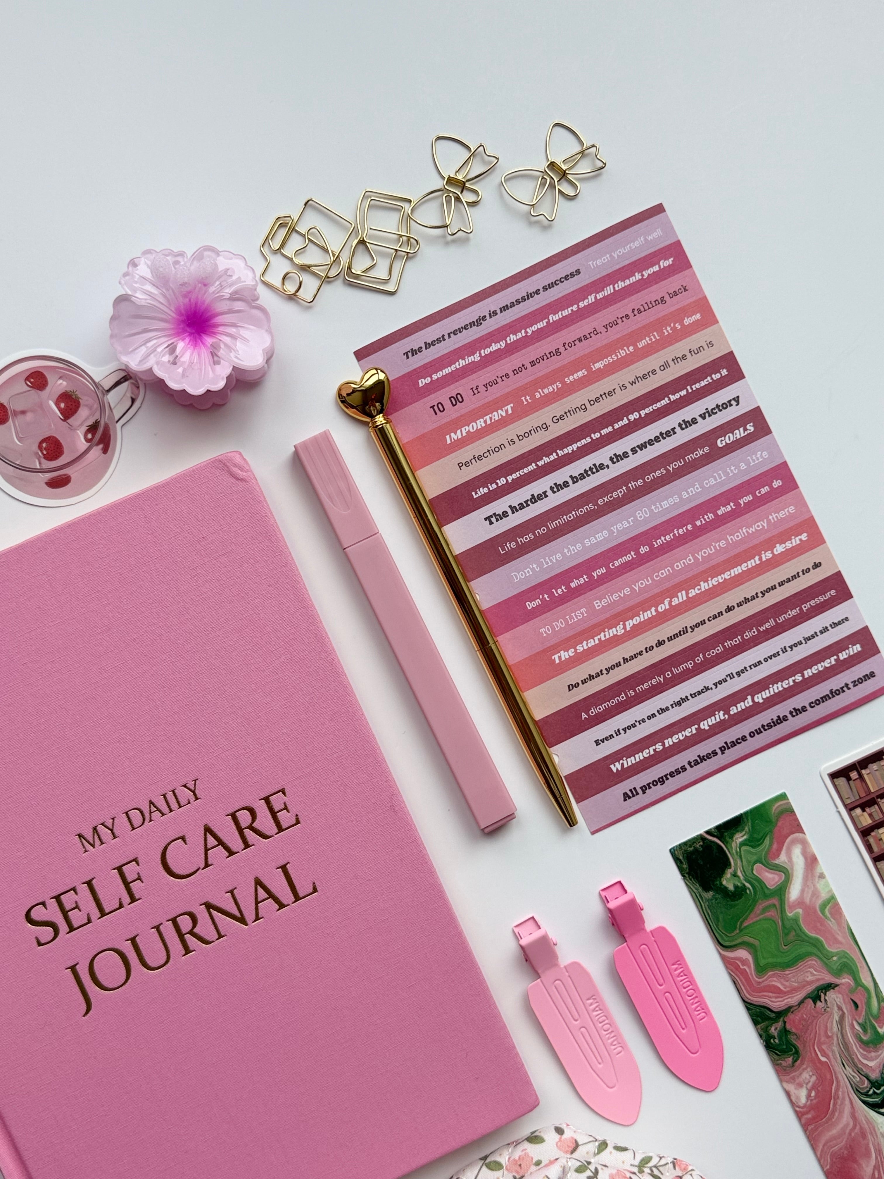 Mini Self-Care Journaling Set | Peony Bloom Stationery Bundle 🎀✨