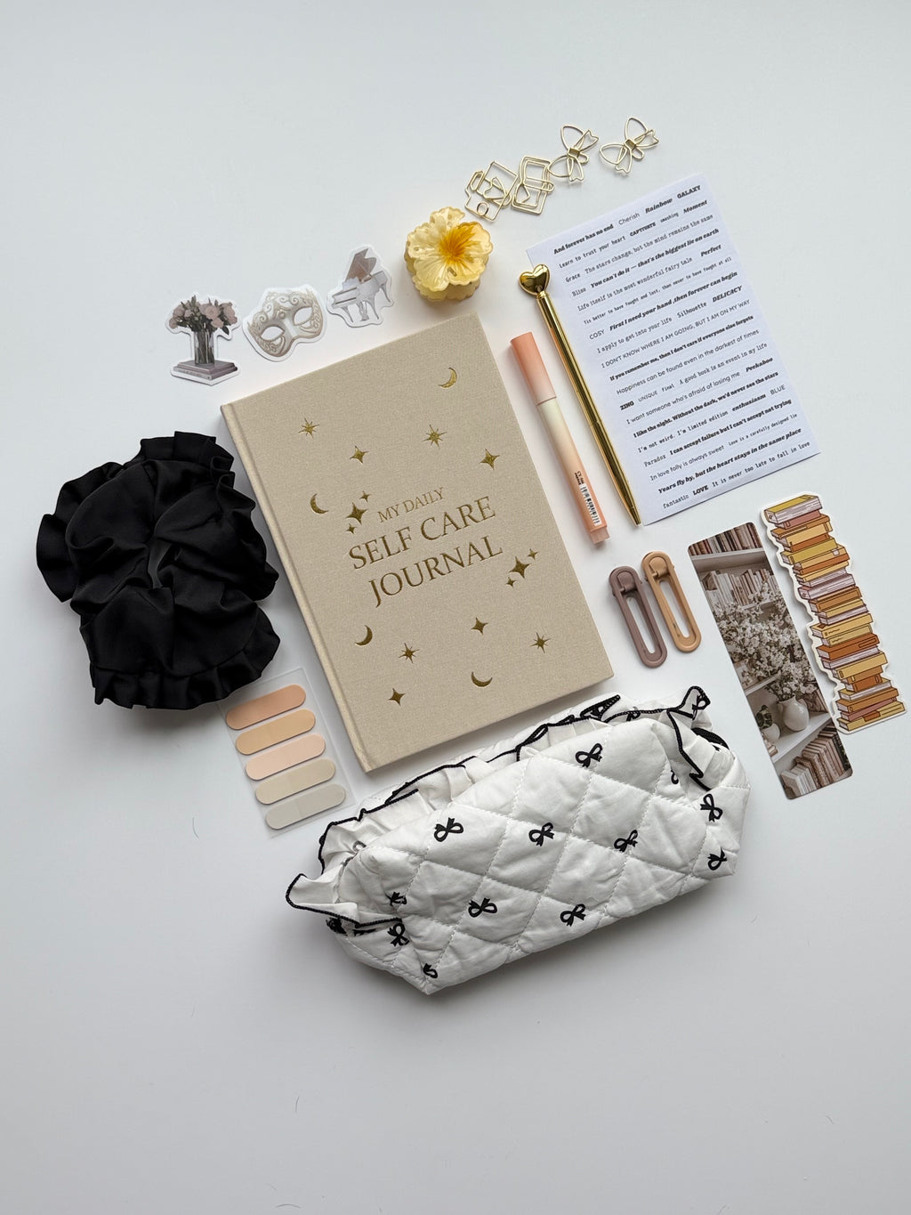 Mini Self-Care Journaling Set | Midnight Muse Stationery Bundle 🖤🎞️