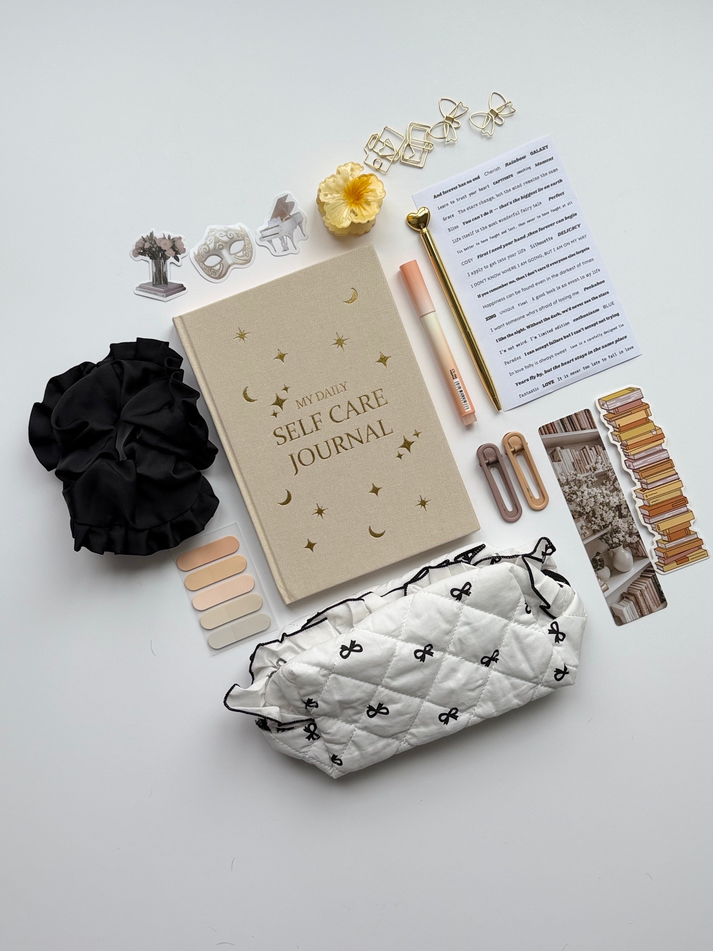 Mini Self-Care Journaling Set | Midnight Muse Stationery Bundle 🖤🎞️