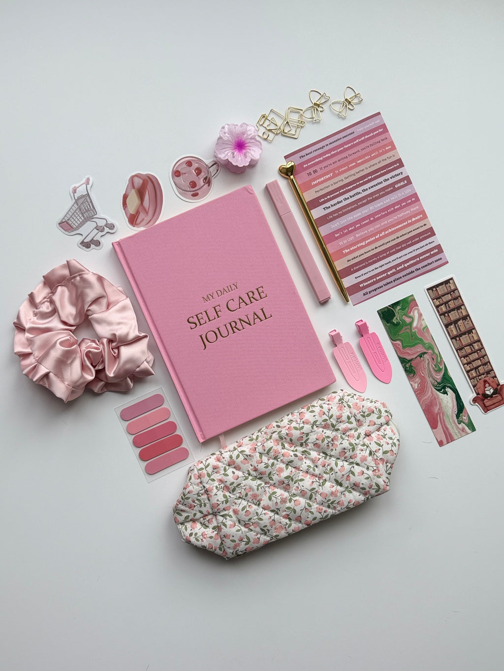 Mini Self-Care Journaling Set | Peony Bloom Stationery Bundle 🎀✨