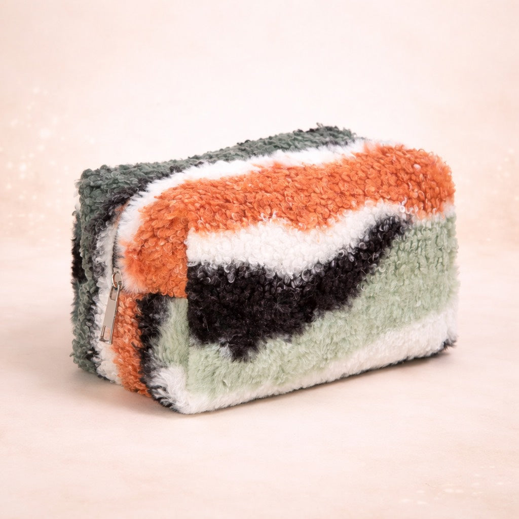 Earthy Plush Cosmetic Bag 🧡