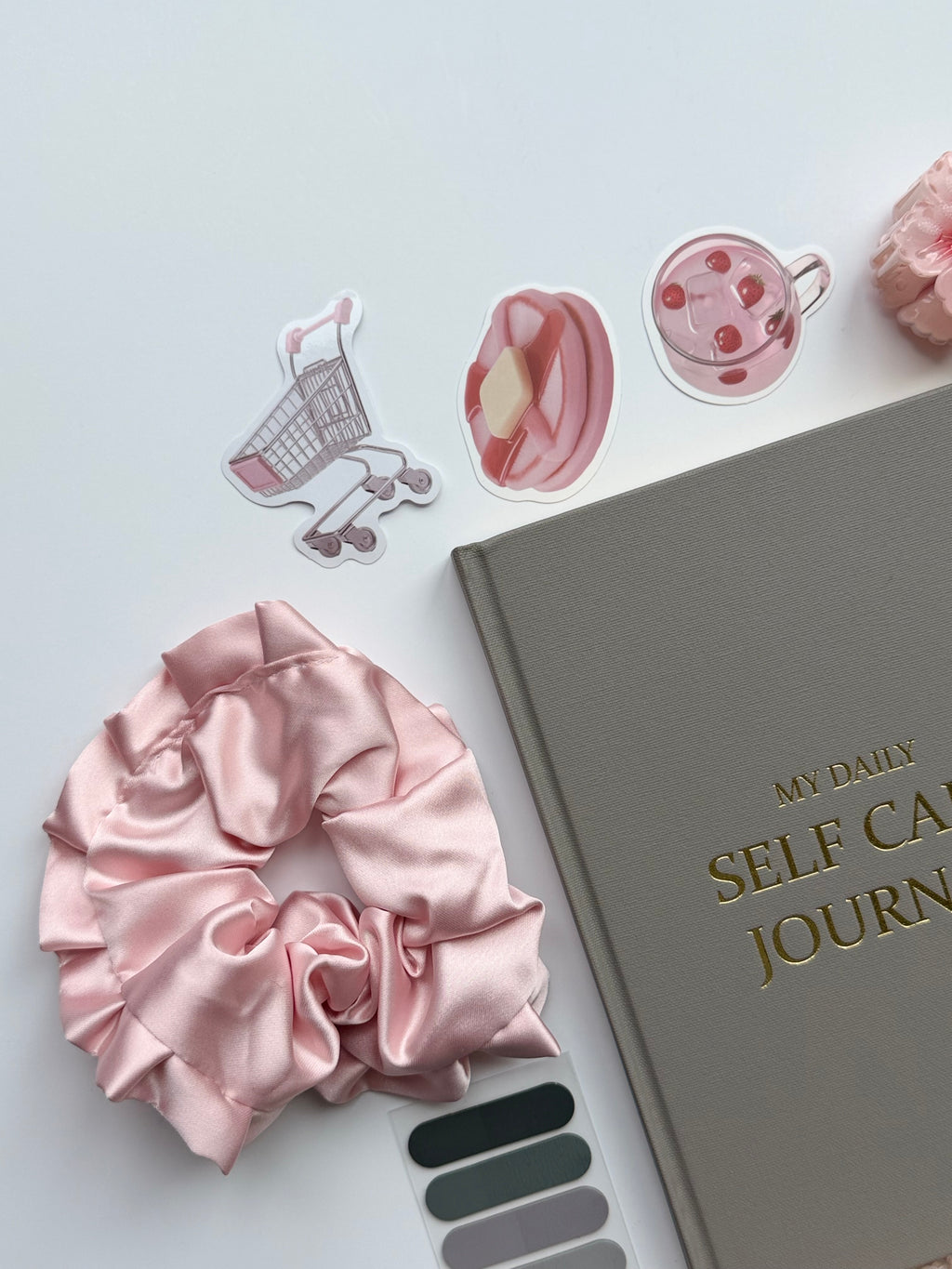 Mini Self-Care Journaling Set | Soft Stone Stationery Bundle 🩶🌸
