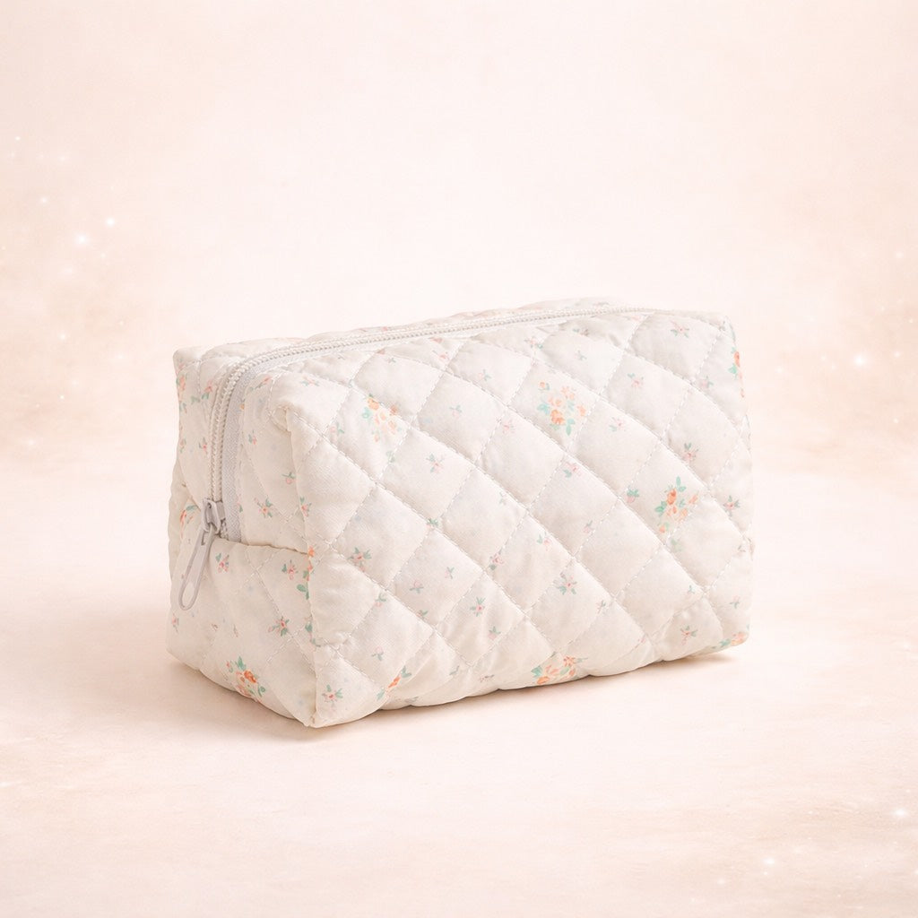 Quilted Floral Cosmetic Bag Yellow🐝