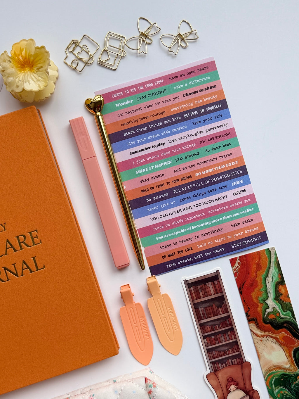 Mini Self-Care Journaling Set | Sunset Stationery Bundle 🌅🌱